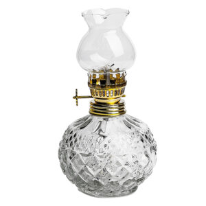Λάμπα με φυτίλι 9625 διάφανη σκαλιστή ύψος 17εκ